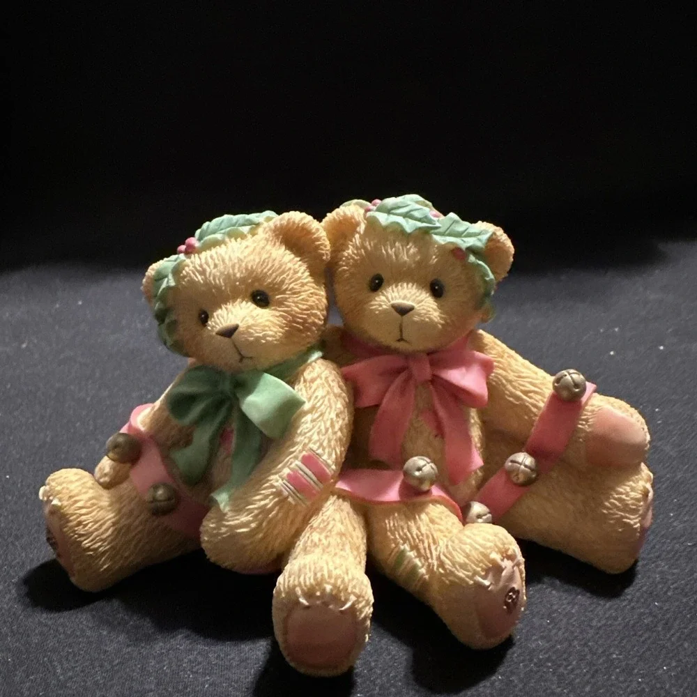 1998‎ CHERISHED TEDDIES RING IN THE HOLIDAYS WITH ME Double FIGURINE 466301